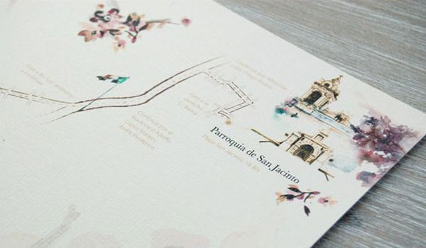 mapa para invitaciones de boda diseño 2